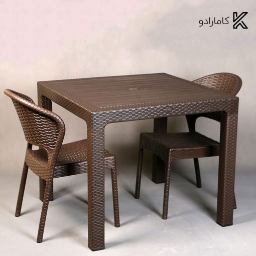 ست میز و صندلی ۲ نفره حصیر بافت ناصر پلاستیک کد ۳۲۳-۹۷۲