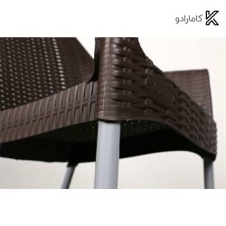 صندلی پایه فلزی دسته دار حصیر بافت ناصر پلاستیک کد 991