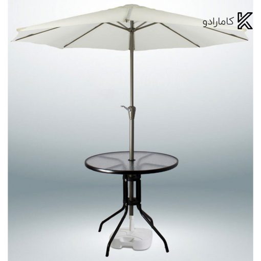 میز فلزی جا چتری دار گرد X-008 نگین