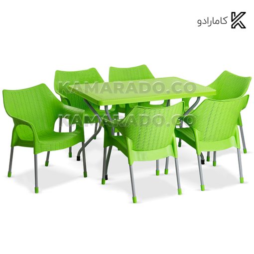 ست میز و صندلی 6 نفره حصیر بافت ناصر پلاستیک کد 991-621